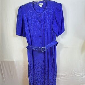 Papell Too Silk Royal Blue Elegant Blue Midi Dress
Vintage Size 16 Excellent